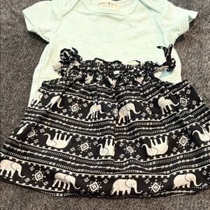 Old Navy Elephant Print Baby tank with Rabbit & Bear light blue Bodysuit
